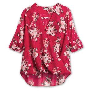 Red Floral Blouse | Kut From The Cloth | Small Petite